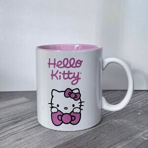 sanrio 2022 pink white bow hello kitty coffee mug cup
